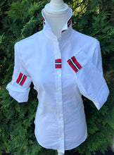 Load image into Gallery viewer, Pearly Vine - Casie 2 - White Ox w/Red, White & Black  Stripe Ribbon