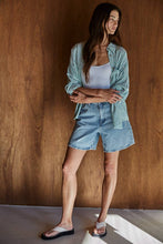 Load image into Gallery viewer, Woven Cotton Collar Neck Button Front Long Sleeve