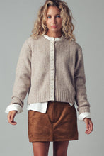 Load image into Gallery viewer, Lace Trim Wool Blend Cardigan