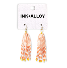 Load image into Gallery viewer, INK + ALLOY - Abbey Tassel Alternating Seed Bead Earring Pink And Coral