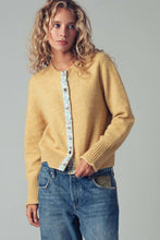Load image into Gallery viewer, Floral Trim Wool Blend Cardigan