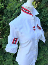Load image into Gallery viewer, Pearly Vine - Casie 2 - White Ox w/Red, White & Black  Stripe Ribbon