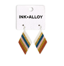 Load image into Gallery viewer, INK + ALLOY - Frida Diagonal Stripes Beaded Drop Earrings Desert Wholesale