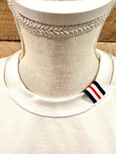 Load image into Gallery viewer, Pearly Vine - Danny Sweatshirt - White w Red, White & Navy Stripe Ribbon