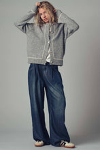 Load image into Gallery viewer, Contrast Trim Boho Knit Button Cardigan