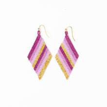 Load image into Gallery viewer, INK + ALLOY - Frida Diagonal Ombre Stripes Beaded Earrings Purple Wholesale
