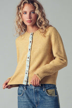 Load image into Gallery viewer, Floral Trim Wool Blend Cardigan