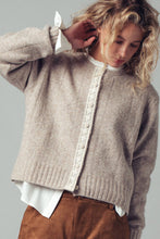 Load image into Gallery viewer, Lace Trim Wool Blend Cardigan