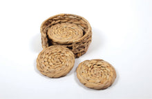 Load image into Gallery viewer, Natural Woven Coaster Set