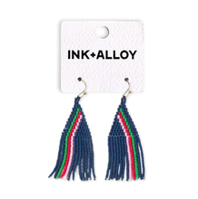 Load image into Gallery viewer, INK + ALLOY - Audrey Small Seed Bead Vertical Stripe Navy