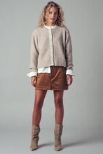 Load image into Gallery viewer, Lace Trim Wool Blend Cardigan