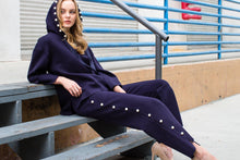 Load image into Gallery viewer, Francine French Scuba Pearl Hoodie - Navy