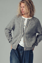 Load image into Gallery viewer, Contrast Trim Boho Knit Button Cardigan