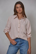 Load image into Gallery viewer, Woven Cotton Collar Neck Button Front Long Sleeve