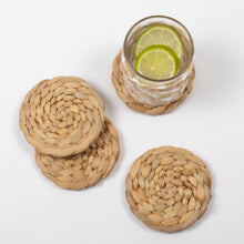 Load image into Gallery viewer, Natural Woven Coaster Set