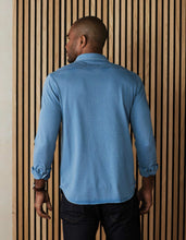 Load image into Gallery viewer, Lennox Jersey Button Up in Slate Blue