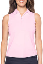 Load image into Gallery viewer, Rose Pink Sleeveless Zip Polo