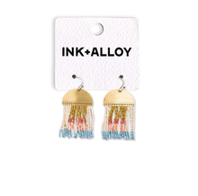 Load image into Gallery viewer, INK + ALLOY - Birdie Abstract Beaded Fringe Earrings Amalfi Wholesale