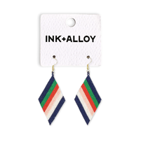 Load image into Gallery viewer, INK + ALLOY - Frida Diagonal Uniform Stripe Beaded Earrings St. Tropez Wholesale