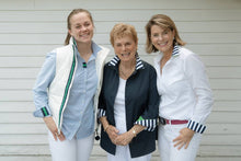 Load image into Gallery viewer, Pearly Vine - Casie 2 - Blue Oxford w/Navy & Green Stripe Ribbon