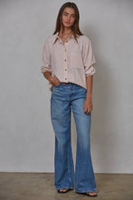 Load image into Gallery viewer, Woven Cotton Collar Neck Button Front Long Sleeve