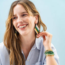 Load image into Gallery viewer, INK + ALLOY - Frida Diagonal Uniform Stripe Beaded Earrings Lavender Green