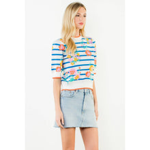 Load image into Gallery viewer, Short Sleeve Floral Knit Top