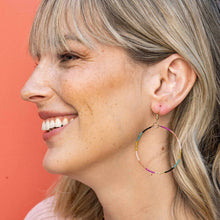 Load image into Gallery viewer, INK + ALLOY - Kelly Color Block Beaded Hoop Earrings Muted Rainbow Wholesale