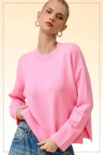 Load image into Gallery viewer, Crew Mock Neck Drop Shoulder Sweater- Pink