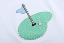 Load image into Gallery viewer, Girls Light Blue Gingham Golf Tee and Shorts 2pc Set