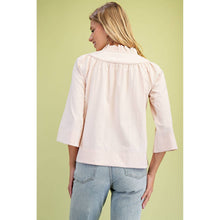 Load image into Gallery viewer, STYLE USA - Wide Sleeves  Ruffled Neck Blouse
