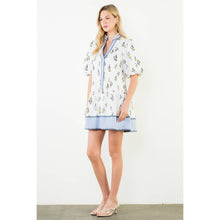 Load image into Gallery viewer, Puff Sleeve Sailboat Pattern Dress