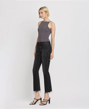 Load image into Gallery viewer, FLYING MONKEY - MID RISE RAW DISTRESSED HEM CROP FLARE JEANS F5300