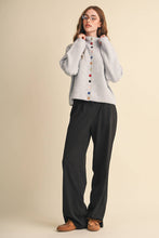 Load image into Gallery viewer, Striped Sweater Cardigan - Grey