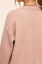 Load image into Gallery viewer, La Miel - MCS3556-Loose Fit Color Block Round Neck Sweater Fall