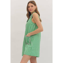 Load image into Gallery viewer, Check print sleeveless mini dress