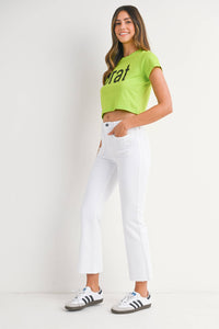 Just Black Denim - BP499J - OPWHT - Patch Pocket Cropped Flare
