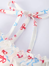 Load image into Gallery viewer, 4th of july Bow Print Girls Dress One Shoulder Ruffle