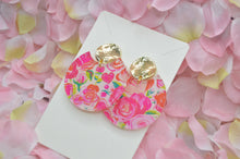 Load image into Gallery viewer, The Adorned Fox - Preppy Floral Heart Acrylic Earrings, Valentine’s Day, love