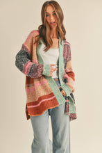 Load image into Gallery viewer, Oversized Color Block Cardigan
