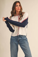 Load image into Gallery viewer, &amp;MERCI - WHIP STITCH TWO-TONE SWEATER MSW11155