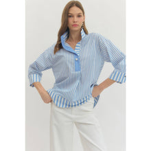 Load image into Gallery viewer, Stripe Print Top - Blue