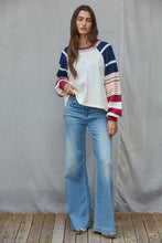 Load image into Gallery viewer, Knit Multi Color Striped Long Sleeve Pullover Top