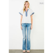 Load image into Gallery viewer, THML - /Size XL/ Short Sleeve Textured V-Neck Top