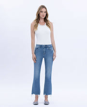 Load image into Gallery viewer, FLYING MONKEY - HIGH RISE DISTRESSED HEM KICK FLARE JEANS F5732