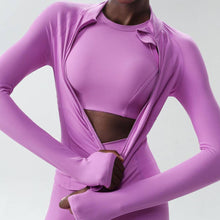 Load image into Gallery viewer, Sodalemon - Women High-Neck Waist-Shaping Yoga Running Workout Jacket