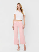 Load image into Gallery viewer, VERVET by FLYING MONKEY - HIGH RISE PALE LILAC COLOR CROP WIDE LEG JEANS T5894PLL