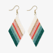 Load image into Gallery viewer, INK + ALLOY - Frida Mixed Stripe Beaded Earrings Teal Poppy Wholesale
