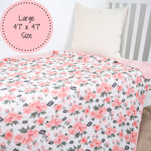 Load image into Gallery viewer, LollyBanks - Pretty in Peony Baby Toddler Muslin Blanket