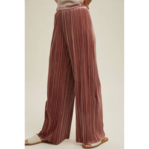 Crushed Velvet Wide Leg Pants